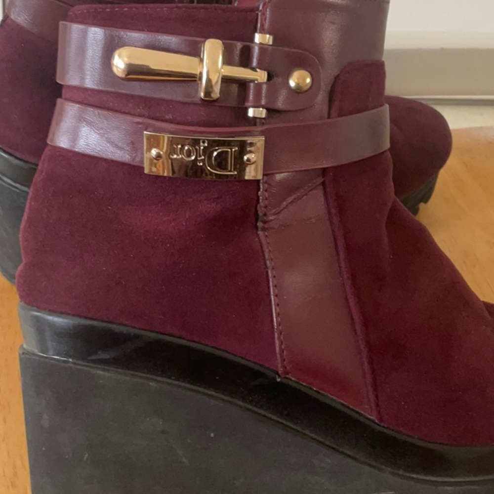 DiorWomen's Burgundy Ankle Boots - Picture 4 of 12